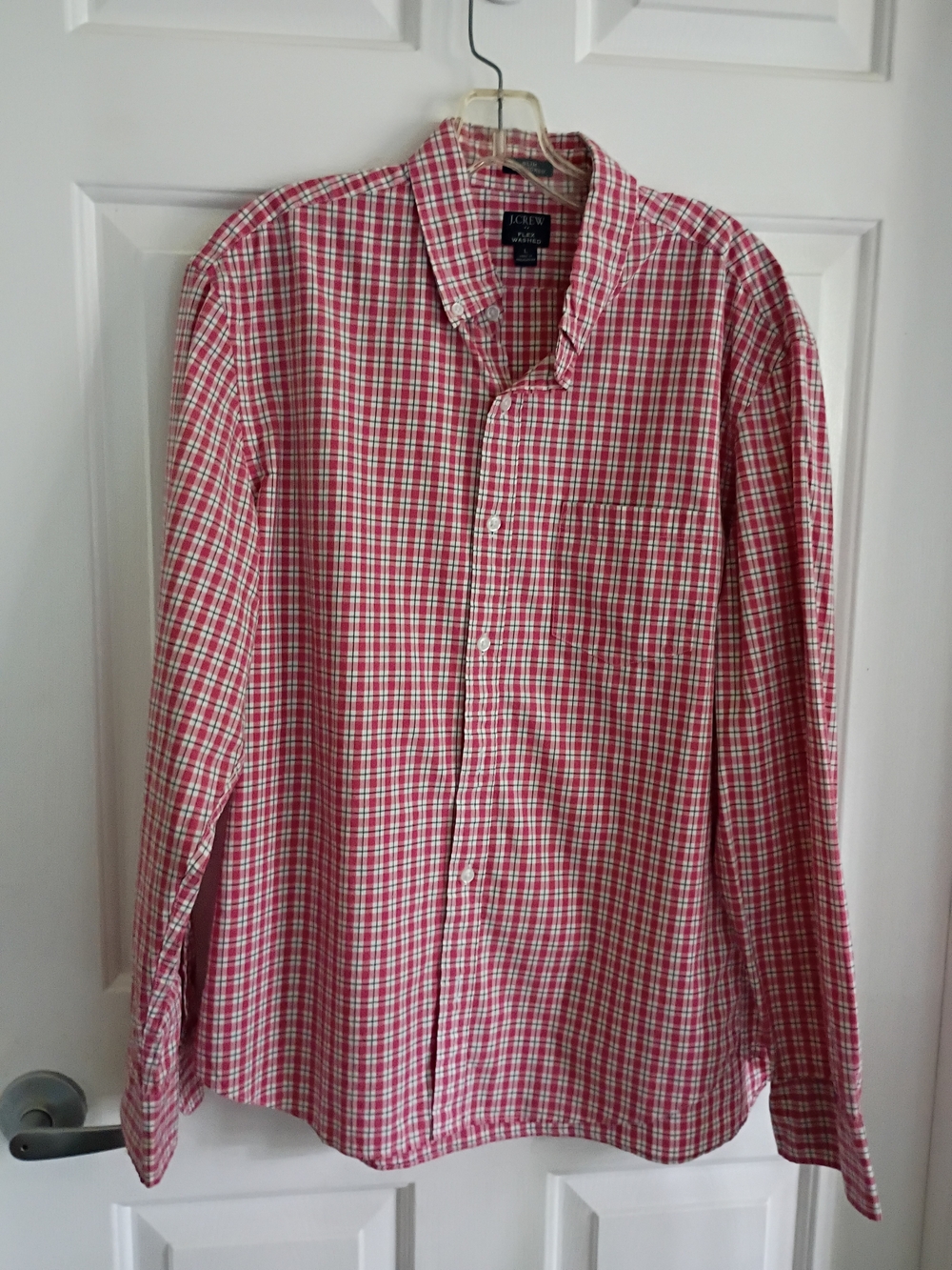 Red Plaid Button-Down Shirt - Men's